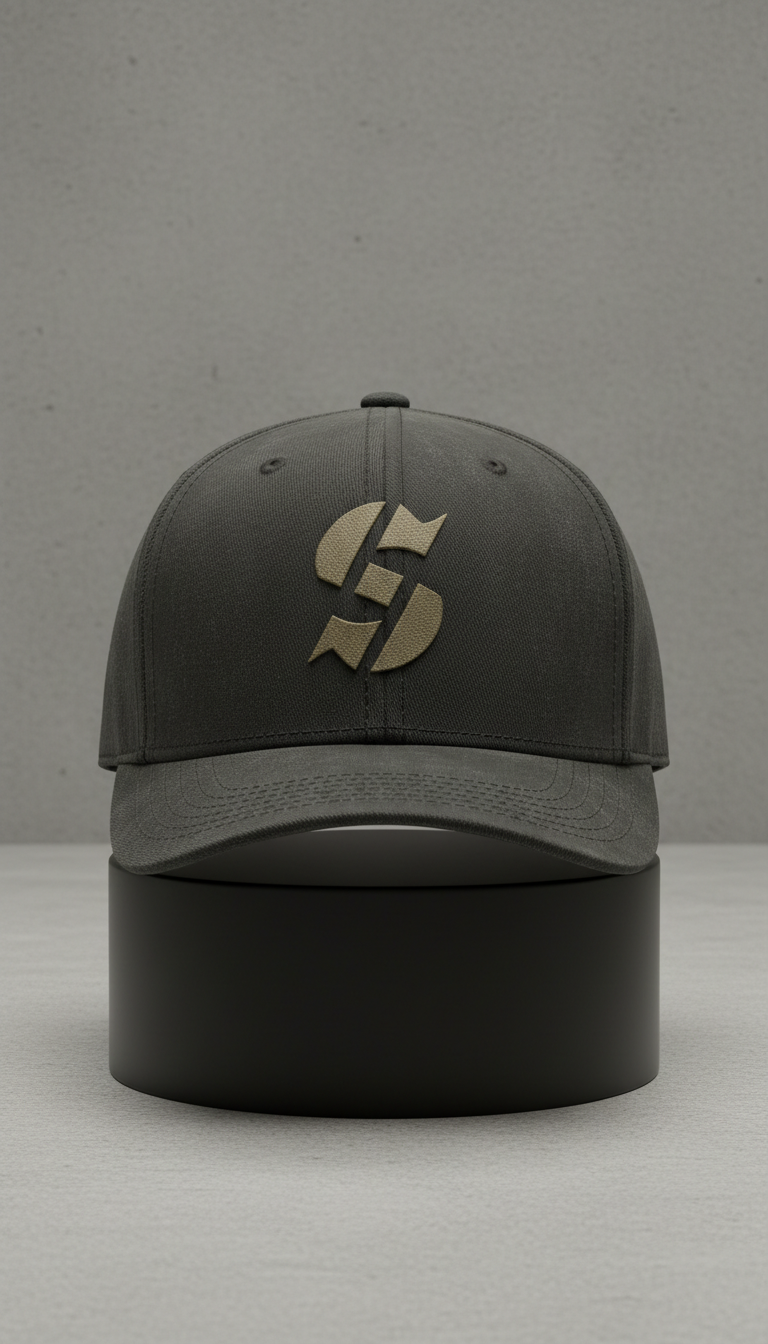 Structured Snapback Hat Stencil Logo
