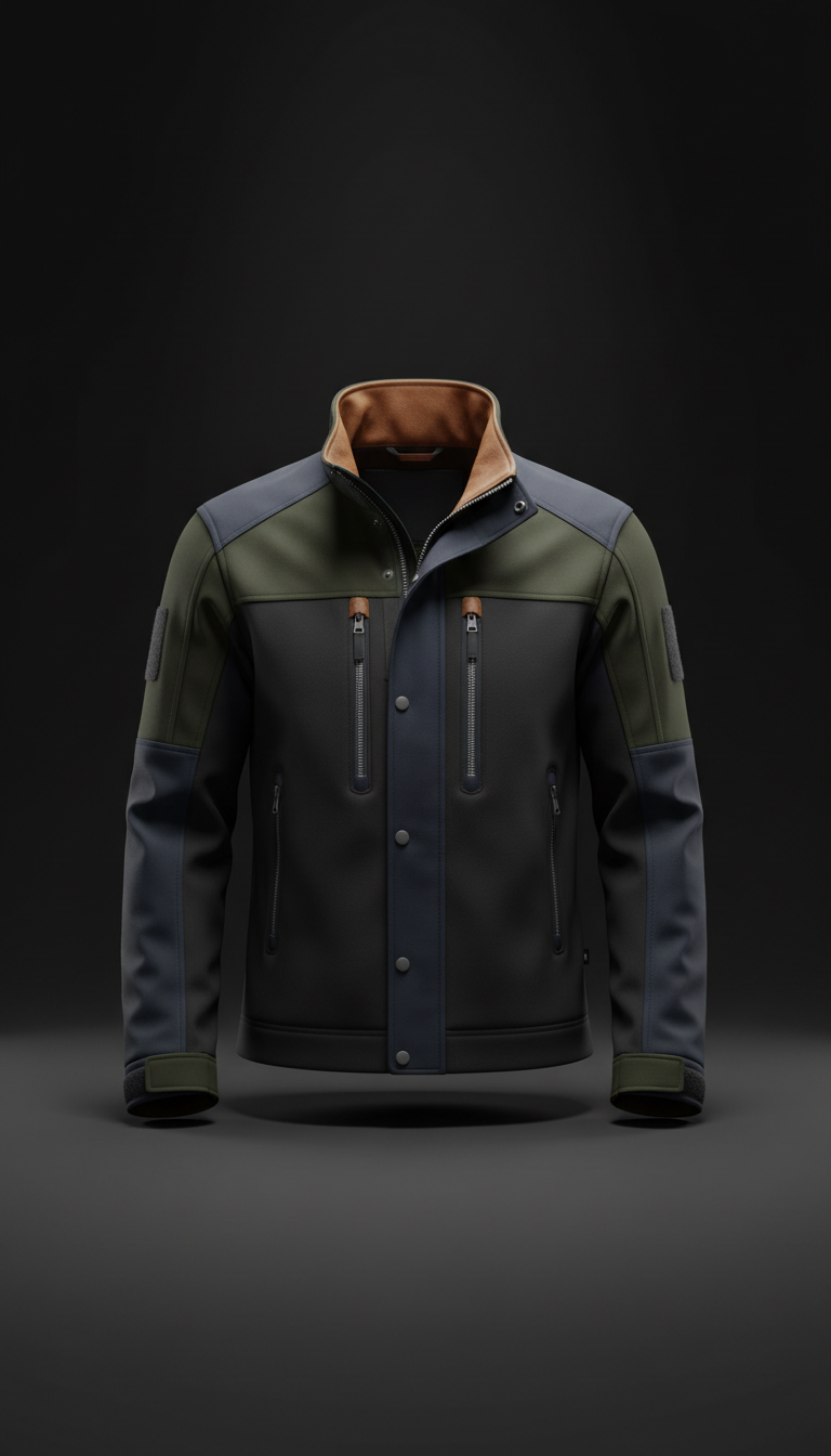 Technical Field Jacket with Reinforced Seams
