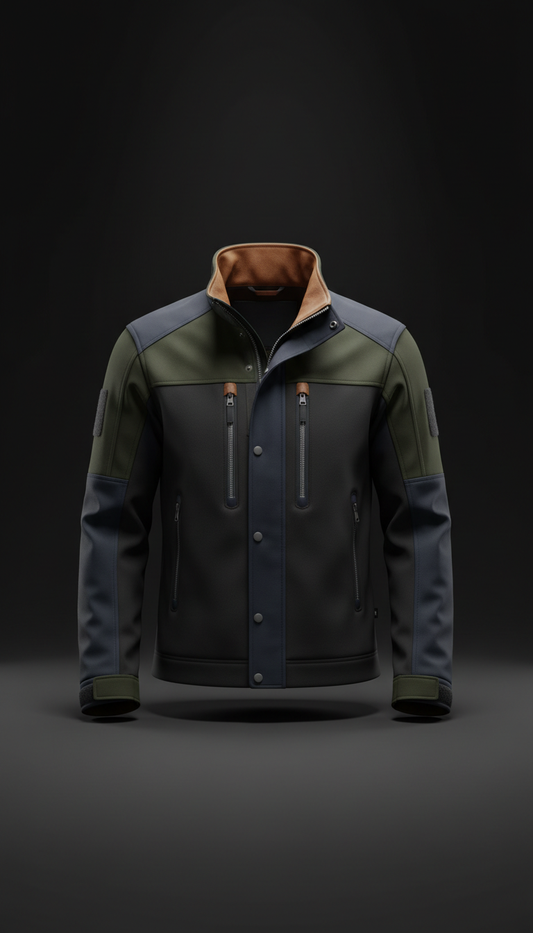 Technical Field Jacket with Reinforced Seams